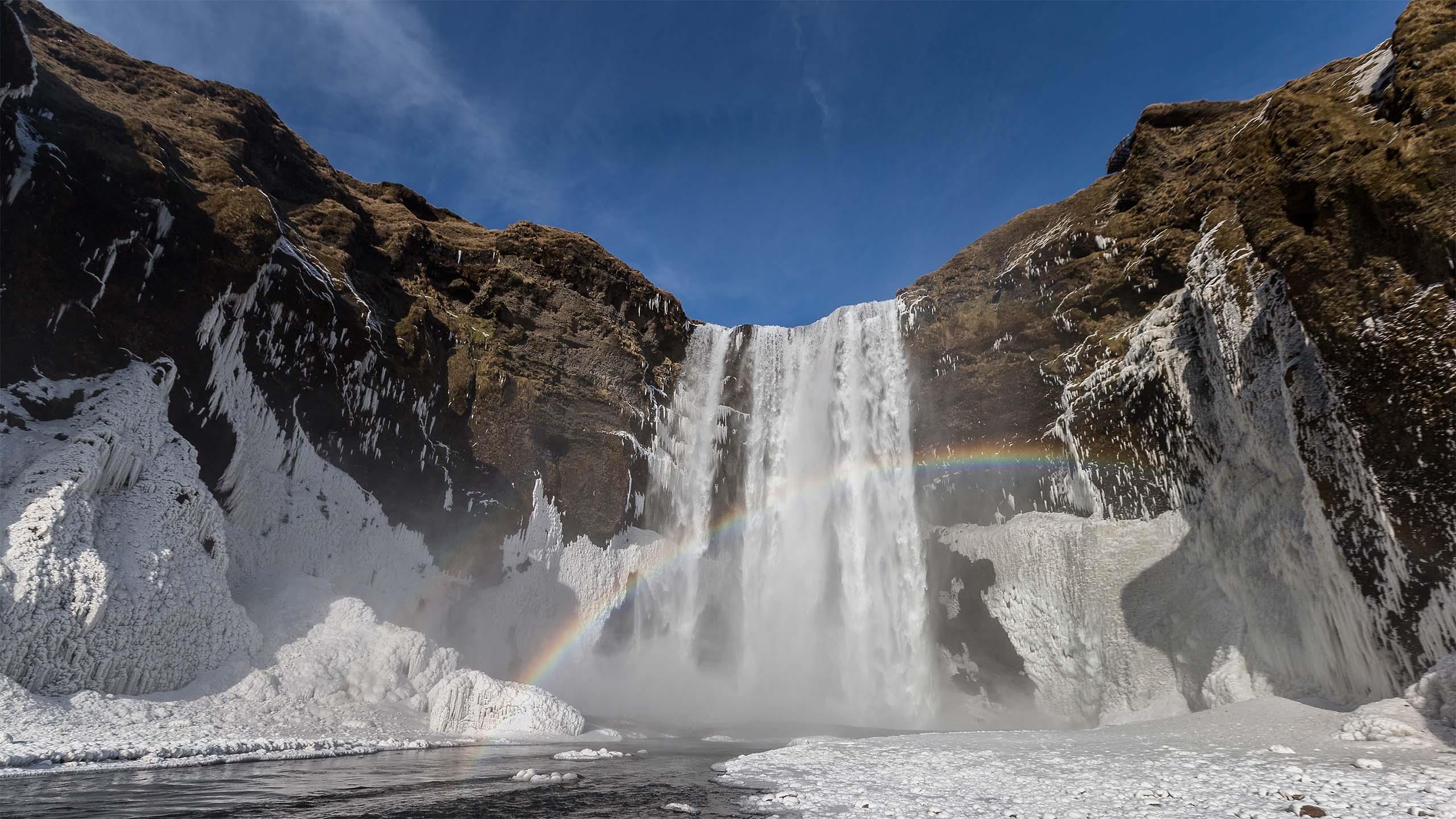 Der Skogarfoss Wasserfall auf Island